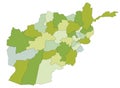 Detailed editable political map with separated layers. Afghanistan.