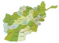Detailed editable political map with separated layers. Afghanistan.