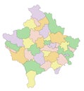 Kosovo - detailed editable political map.