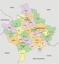 Kosovo - detailed editable political map with labeling. Royalty Free Stock Photo