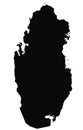 Detailed Qatar Silhouette map. Royalty Free Stock Photo