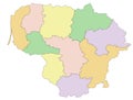 Lithuania - detailed editable political map.