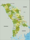Detailed editable political map with separated layers. Moldova.