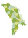 Detailed editable political map with separated layers. Moldova.