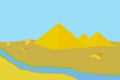 Ancient pyramids landscape. Royalty Free Stock Photo