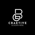 GB or BG letter alphabet logo design in vector format Royalty Free Stock Photo