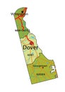 Detailed editable political map with separated layers. Delaware Royalty Free Stock Photo