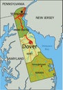 Detailed editable political map with separated layers. Delaware Royalty Free Stock Photo