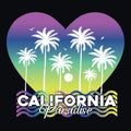 Love Heart Shape Summer Palm Tree Beach California Paradise vector illustration Royalty Free Stock Photo