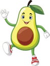 Cute avocado cartoon waving hand Royalty Free Stock Photo