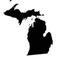 Detailed Michigan Silhouette map.