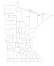 Detailed Minnesota Blind Map. Royalty Free Stock Photo