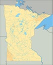 Detailed Minnesota physical map. Royalty Free Stock Photo