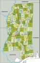 Detailed editable political map with separated layers. Mississippi