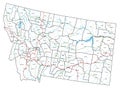 Montana road and highway map. Royalty Free Stock Photo