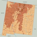 Detailed New Mexico physical map with labeling. Royalty Free Stock Photo