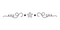 Vintage divider element. Black thin-line ornate design element collection for wedding invitations