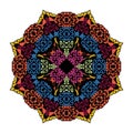 Colorful floral mandala vector Royalty Free Stock Photo