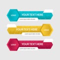 Set of three modern lower third banner template. Vector Royalty Free Stock Photo