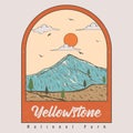 Vintage Yellowstone National Park Mountain.