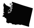 Detailed Washington Silhouette map. Royalty Free Stock Photo