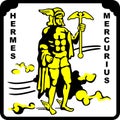 Hermes or Mercurius God of Greek and Rome Royalty Free Stock Photo