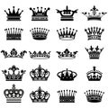 Set of different crowns silhouette vector illustration