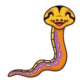 Cute purple albino tiger reticulated python cartoon Royalty Free Stock Photo