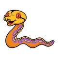 Cute purple albino tiger reticulated python cartoon Royalty Free Stock Photo