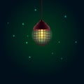 Old Pendant Lantern Vector Illustration Royalty Free Stock Photo