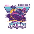 Jet ski Racing extreme sport vector illustration logo design