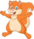 Cute squirrel cartoon posing. Cartoon cute animal illustration Royalty Free Stock Photo