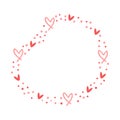 Hand Drawn Love Frame Decoration For Valentine\'s Day Design. Royalty Free Stock Photo