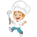 Cartoon character, little cook with a ladle Royalty Free Stock Photo