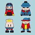 Set Mascot Icon cute chibi sticker Royalty Free Stock Photo
