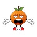 Orange Fruit Cartoon Mascot With Angry Face Royalty Free Stock Photo