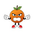 Orange Fruit Cartoon Mascot With Angry Face Royalty Free Stock Photo