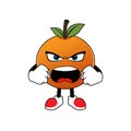 Orange Fruit Cartoon Mascot With Angry Face Royalty Free Stock Photo