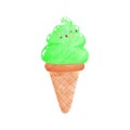 ice creams cone tasty watercolor style, Sweet summer delicacy sundaes ice-cream cones and popsicle icon