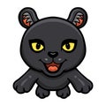 Cute little black panther cartoon jumping Royalty Free Stock Photo