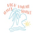 HIGH WAVES HAWAII SUNSET