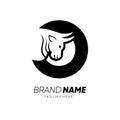 Letter O Bull Animal Logo Design Vector Icon Graphic Emblem Illustration Royalty Free Stock Photo