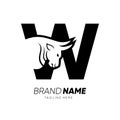 Letter W Bull Animal Logo Design Vector Icon Graphic Emblem Illustration Royalty Free Stock Photo