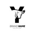 Letter Y Bull Animal Logo Design Vector Icon Graphic Emblem Illustration Royalty Free Stock Photo