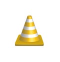 Yellow traffic safety cone Royalty Free Stock Photo