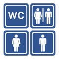 set of public toilet isons, vector illustration Royalty Free Stock Photo