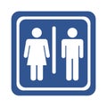 blue public toilet icon, vector illustration Royalty Free Stock Photo