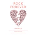 rock forever, leopard skin heart