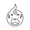 cute baby cry expression line icon
