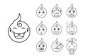 cute baby emoticon expressions. line icon and simple style Royalty Free Stock Photo